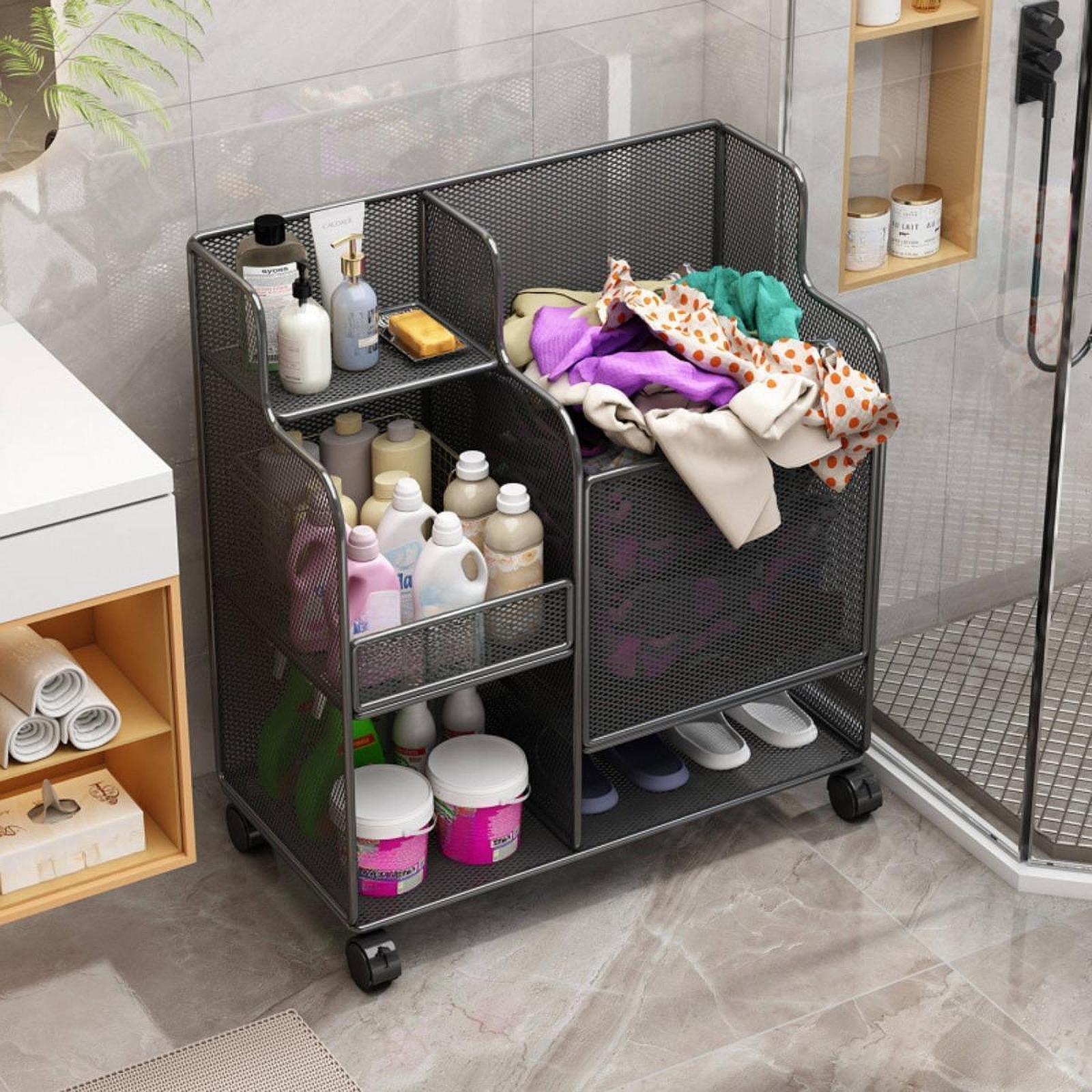 Home Gym Yoga Mat Storage - Sportgeräte-Aufbewahrungsregal auf Rädern Großes Fassungsvermögen Mattenständer