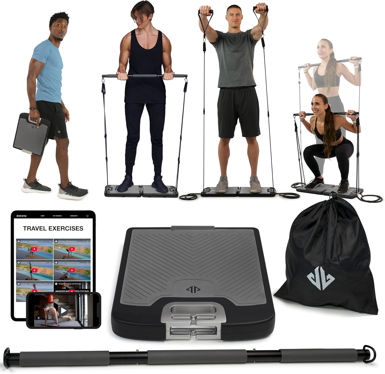 Home Gym All In One - All-in-One Tragbares Heim-Fitness-Set: 10-320LBS Widerstandsband-Set für