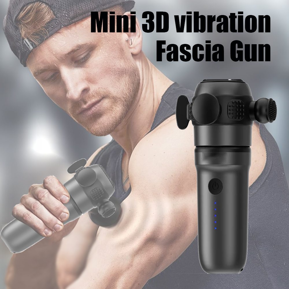 Home Gym Mini - Mini 3D Vibrations-Faszienpistole Tiefengewebsmassage Hochfrequenz-Vibrations-Perkussions-Muskelmassagegerät für