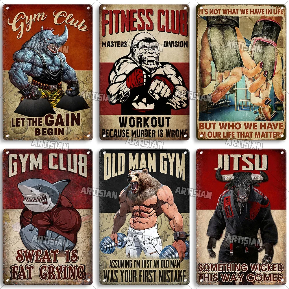 Home Gym On Wall - Old Man Gym Club Inspirierende Spruch-Kunstmalerei