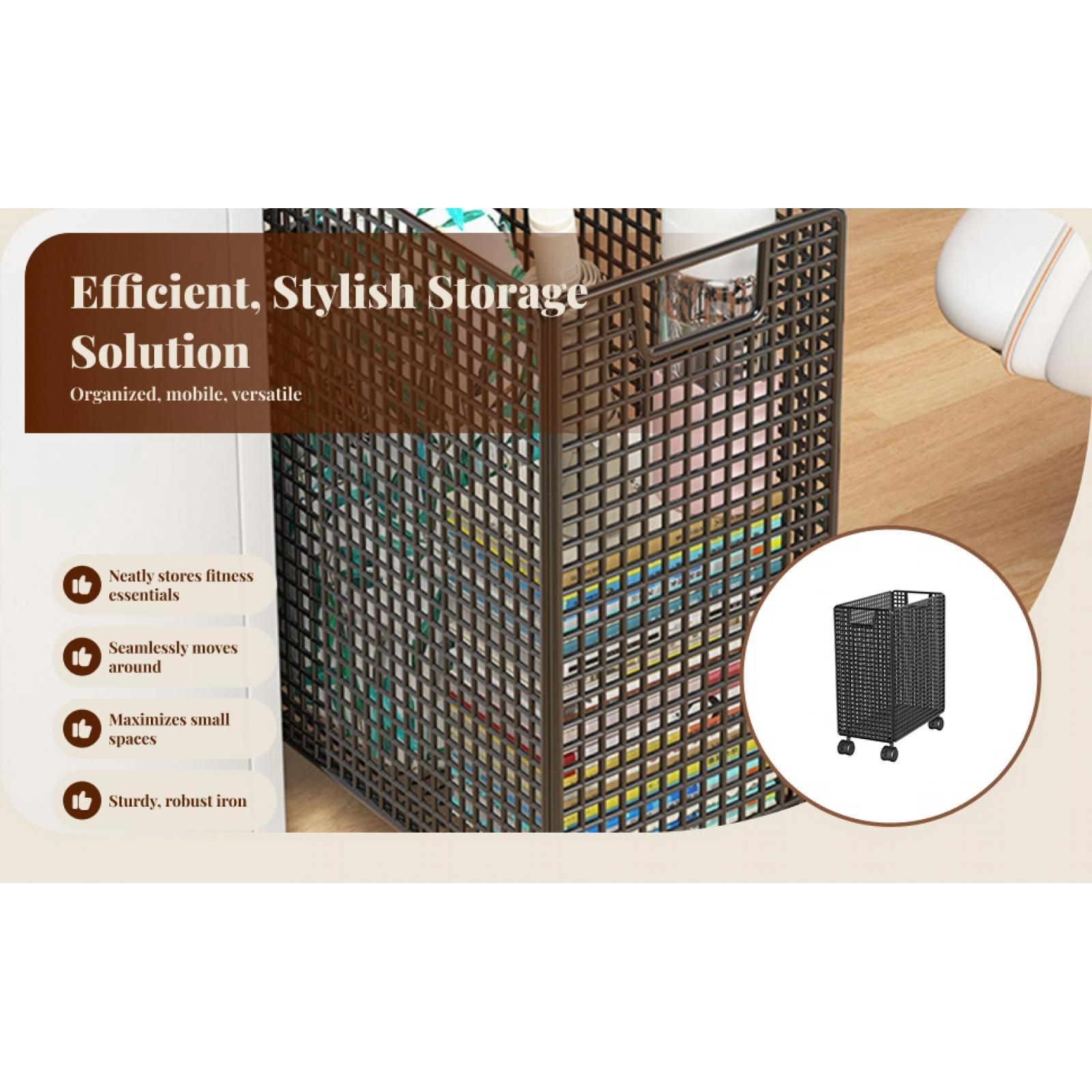 Home Gym Yoga Mat Storage - Heimfitness-Aufbewahrungsregal Sport-Yogamatten-Ständer Kompakter Mobiler Korb für