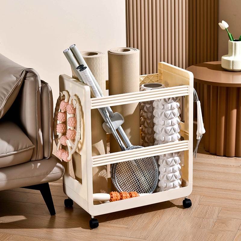 Home Gym Yoga Mat Storage - Yoga liefert Lager regal beweglichen Wagen
