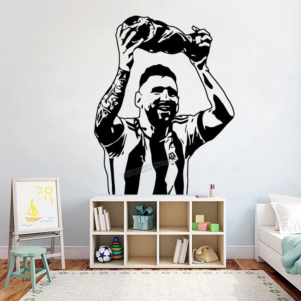Home Gym On Wall - Messi Wandaufkleber Vinyl Aufkleber Fußball Fußball
