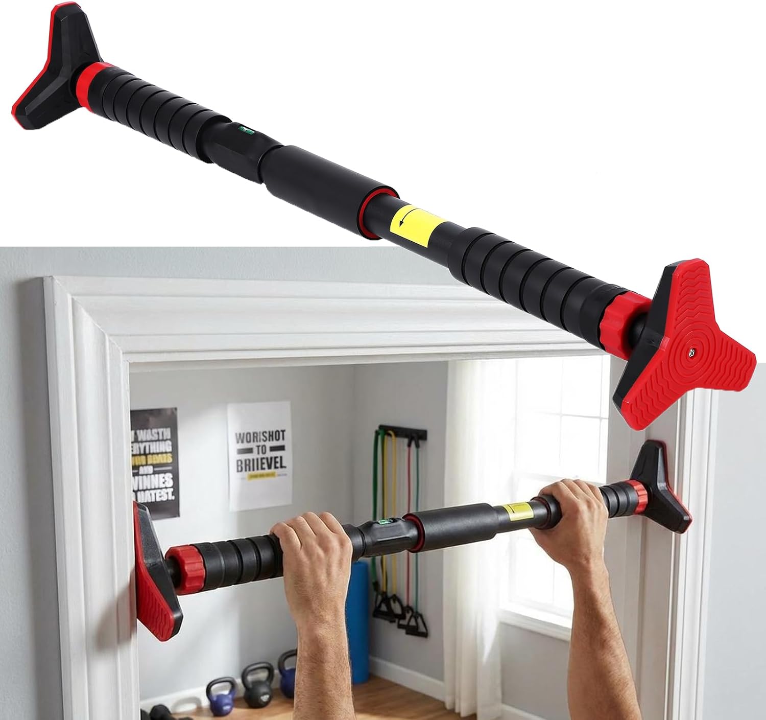 Chin Up Doorframe - Türkanten-Klimmzugstange, Klimmzugstange für Türrahmen mit Verriegelungsmechanismus,