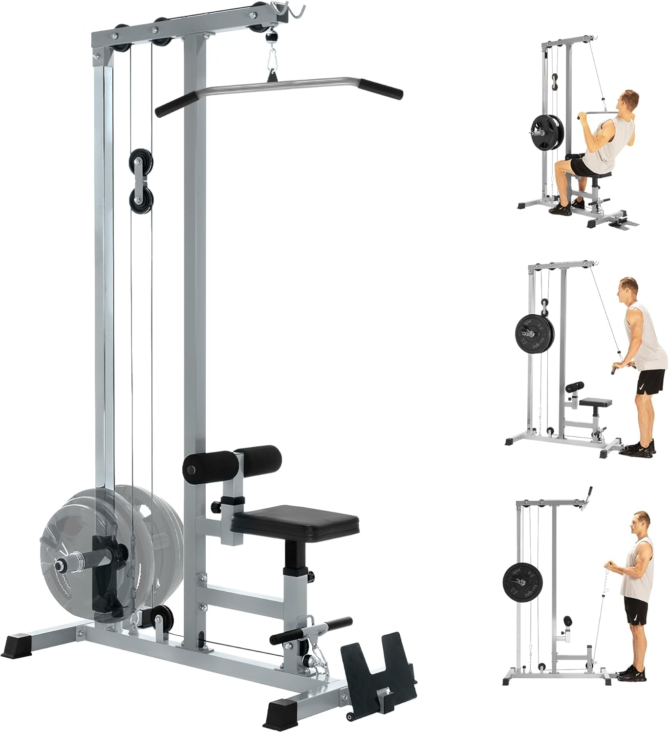 Lat Pulldown Cable - Fitnessgerät, Robustes Metall, Silber, LAT-Pulldown-Maschine mit