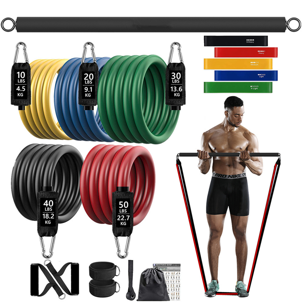 Home Gym Weight Machine - 150lb Fitness Booty Widerstand Gummiband Workout