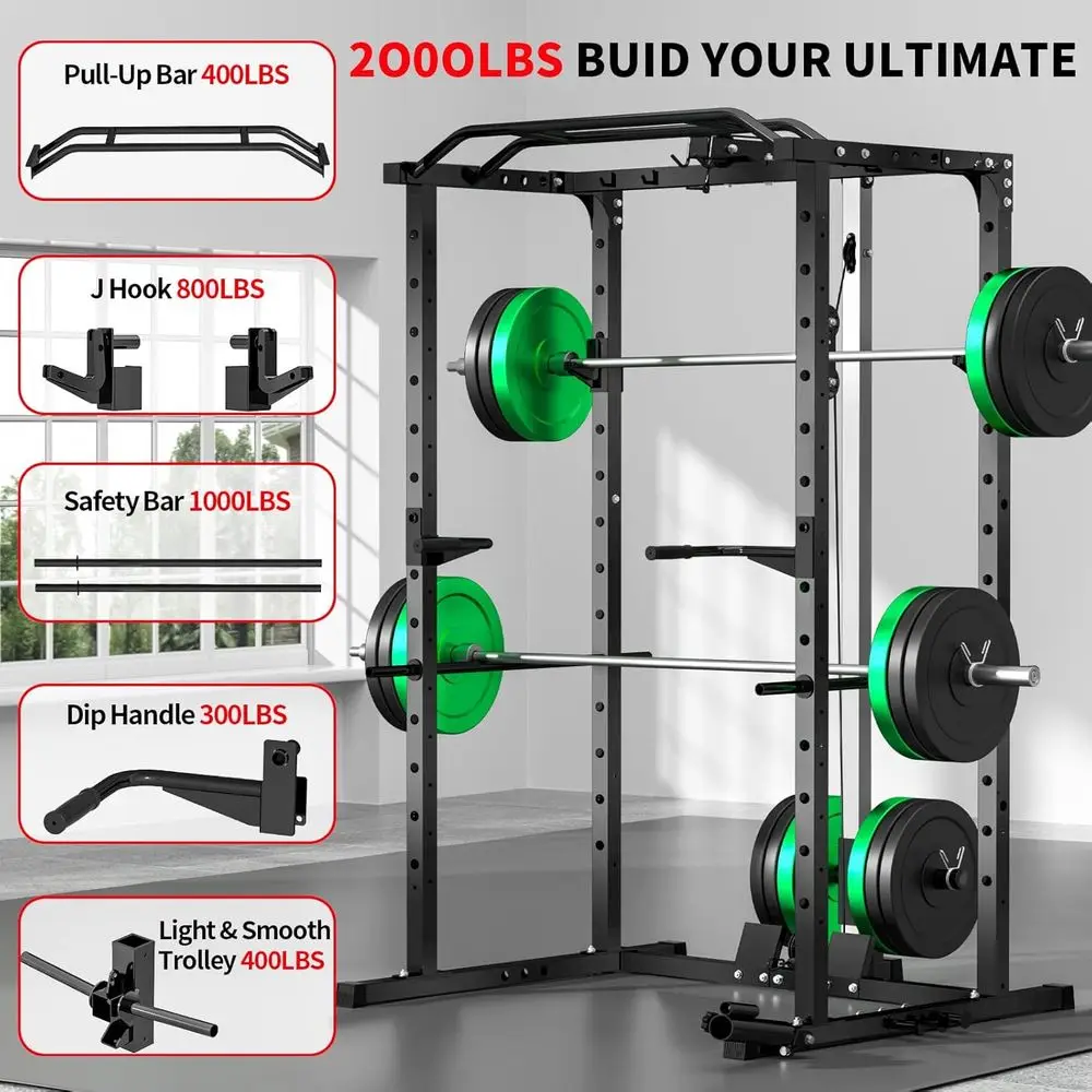 2000LBS Kapazität Power Rack m – Lat Pulldown Cable Bewertung und Preis