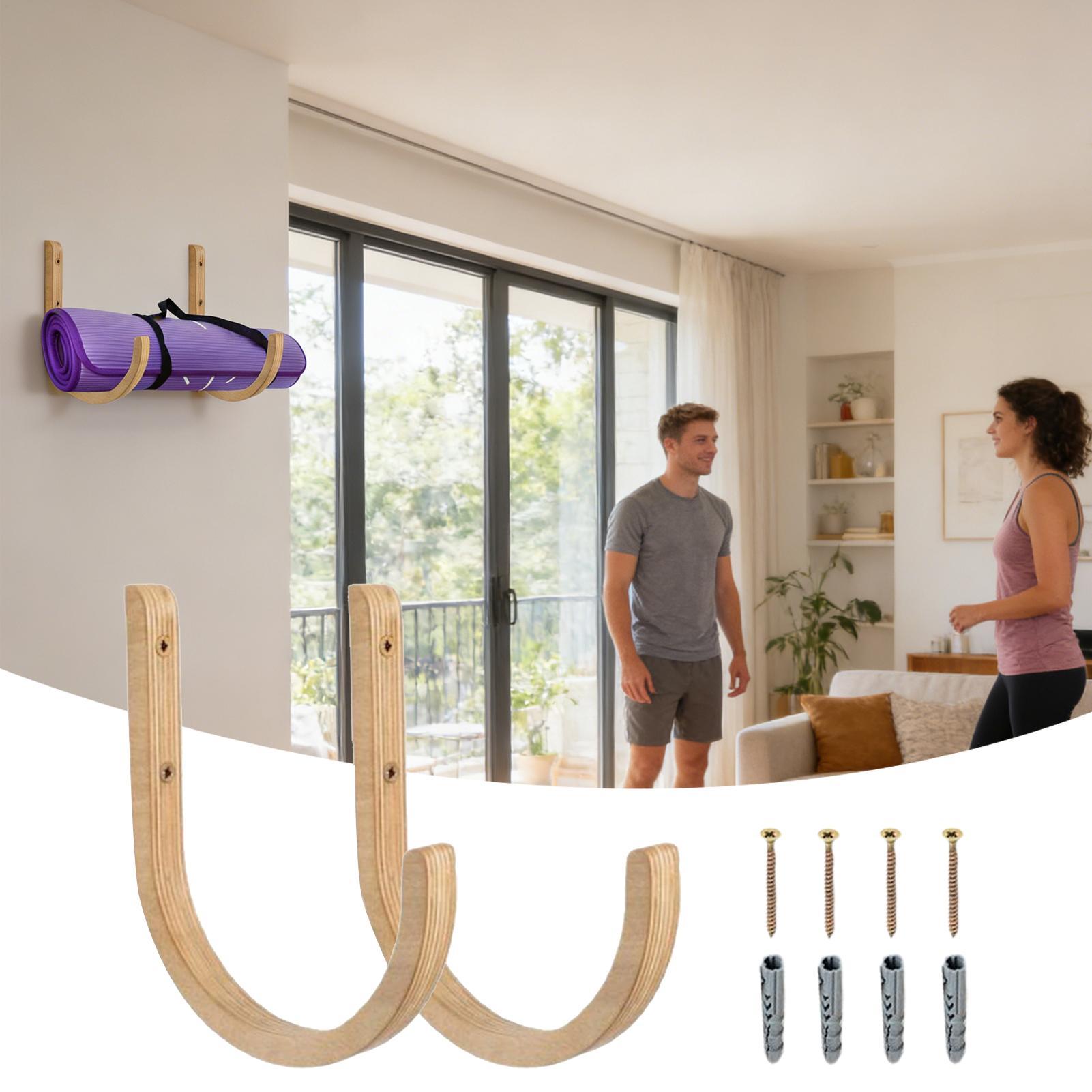 Holz-Yogamattenhalter zur Wand – Home Gym Yoga Mat Storage Bewertung und Preis