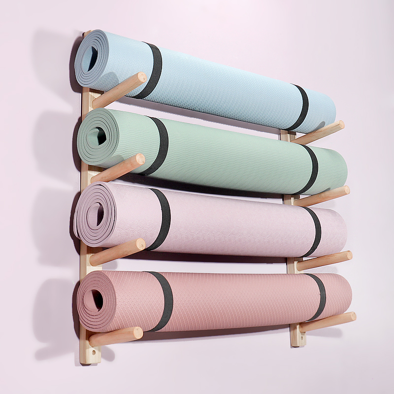 Yogamattenhalter aus Holz zur  – Home Gym Yoga Mat Storage Bewertung und Preis