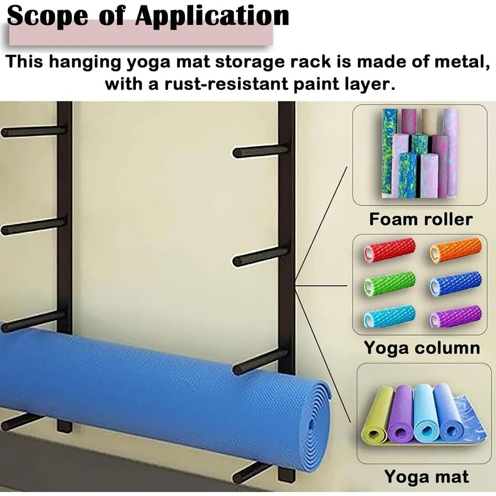 Wandmontiertes Metall-Fitnessr – Home Gym Yoga Mat Storage Bewertung und Preis