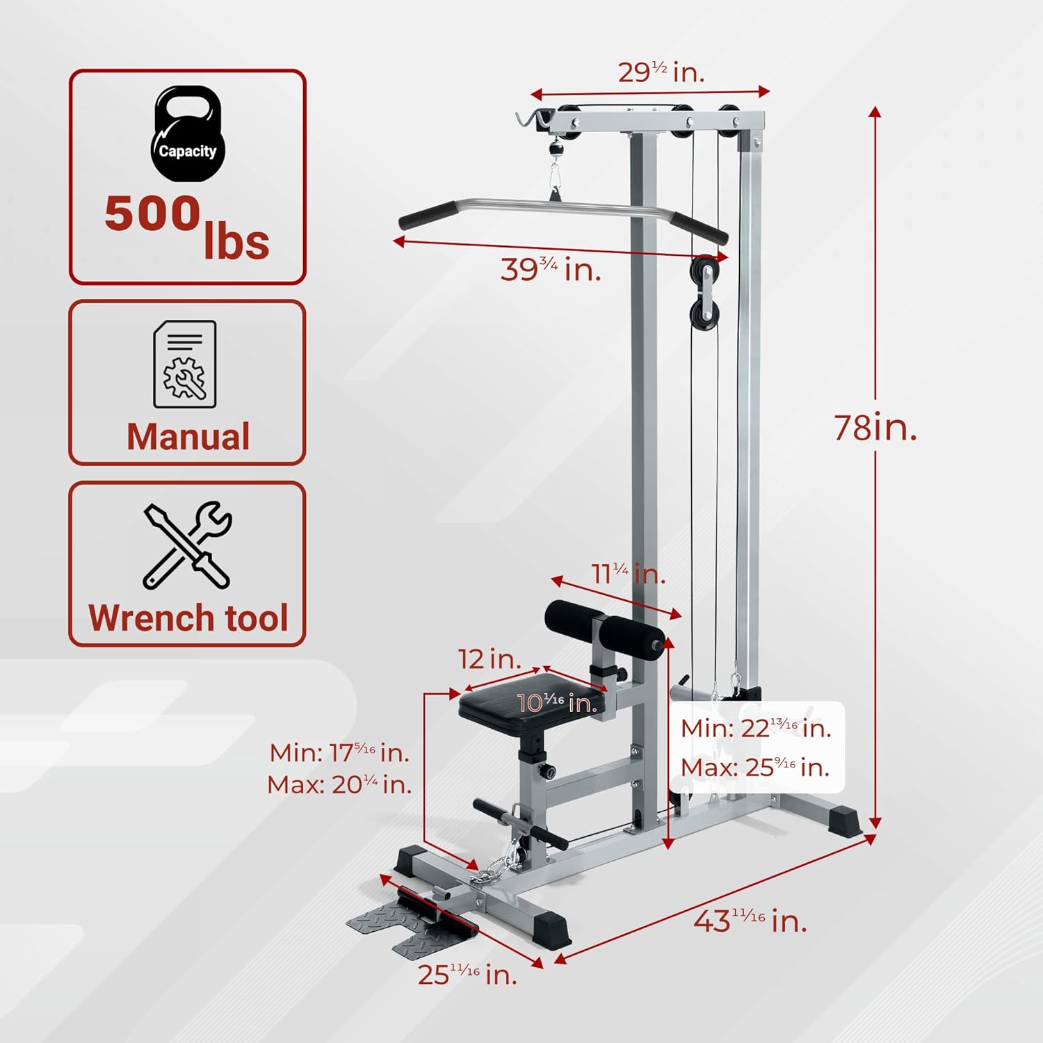 Fitnessgerät, Robustes Metall, – Lat Pulldown Cable Bewertung und Preis